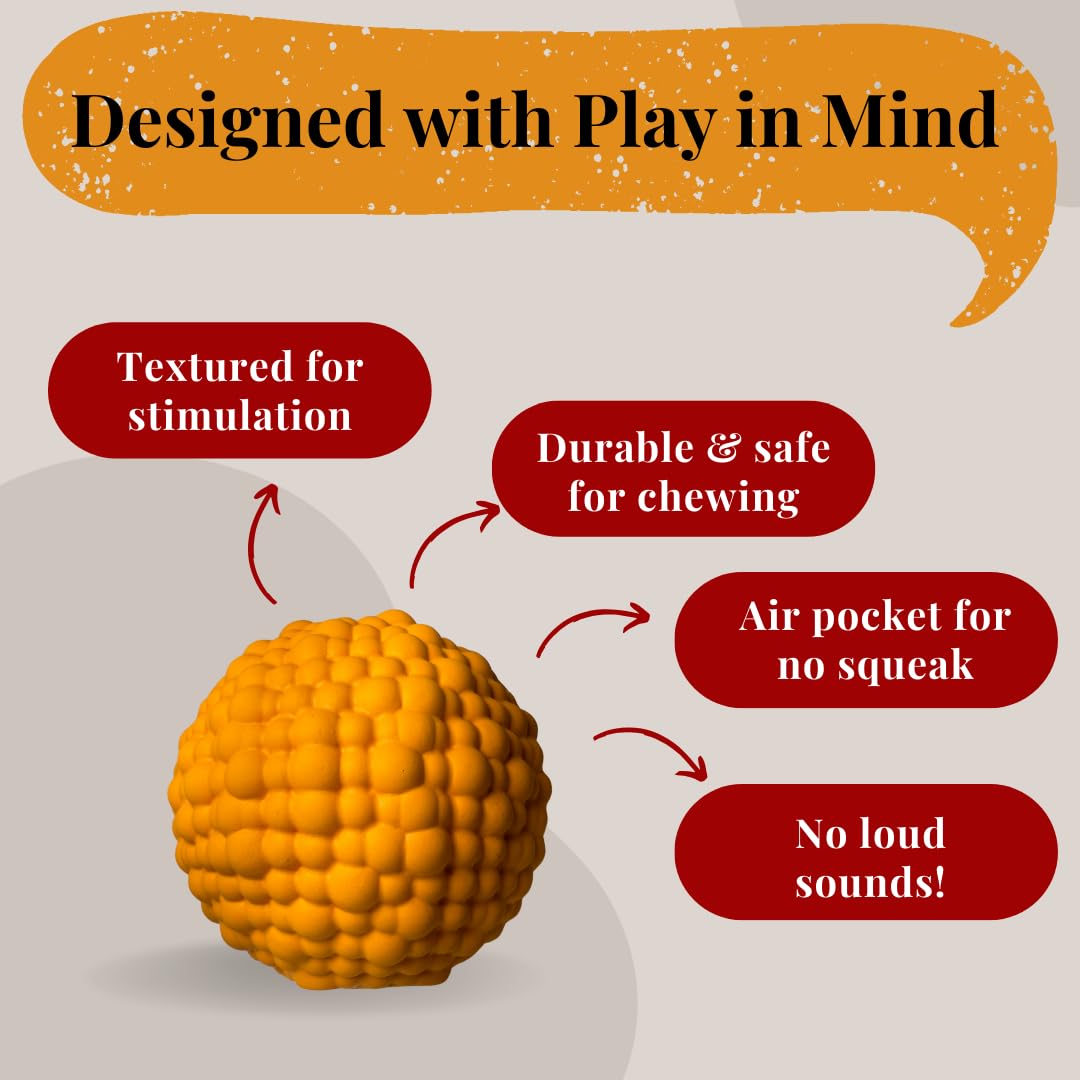 DesiPups Mithai Ladoo Ball Toy | Textured Material to Keep Dogs Engaged | Ideal for Small and Medium Dogs | Designed to Play Indoors or Outdoors | Easy to Clean Indian Desi Play Treat