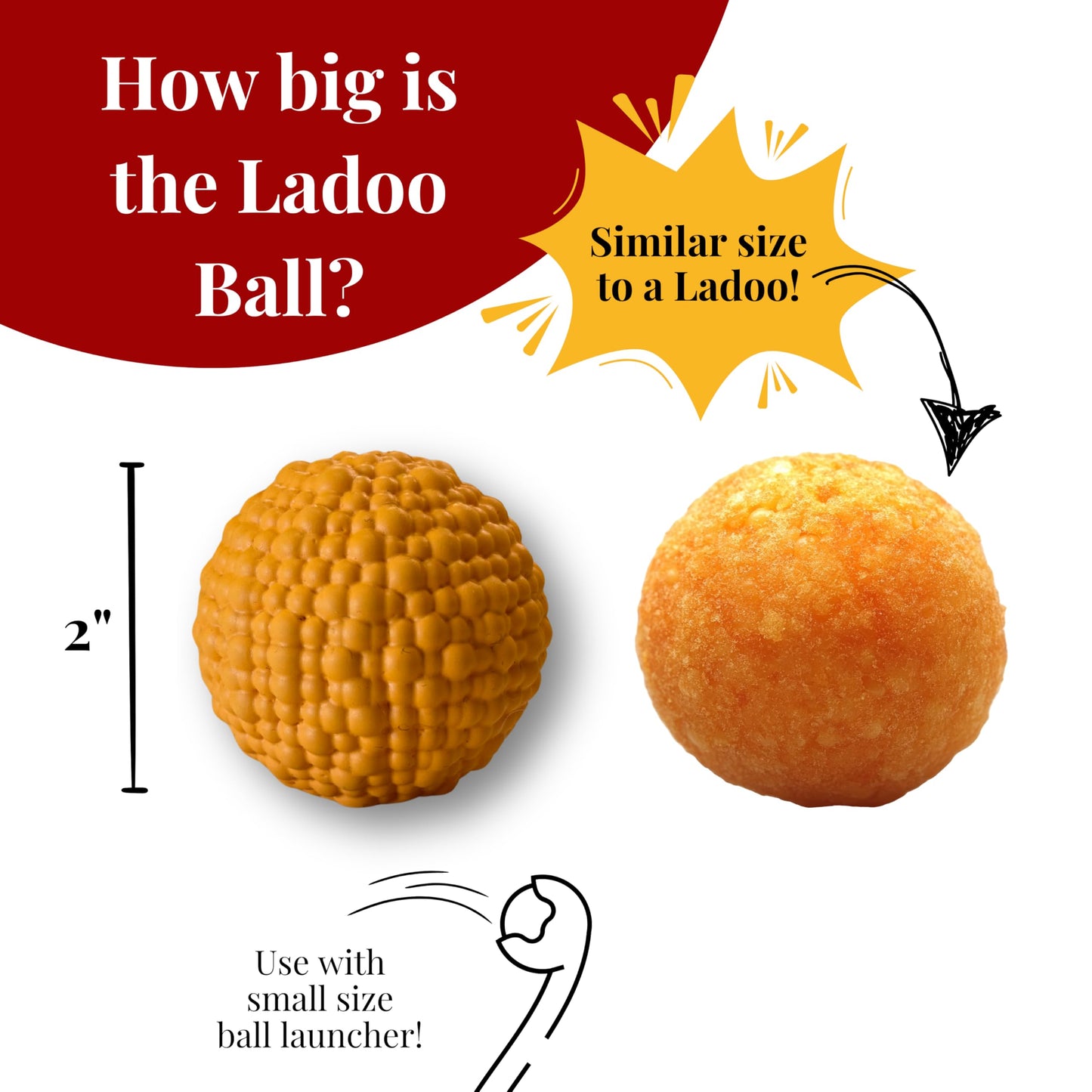 DesiPups Mithai Ladoo Ball Toy | Textured Material to Keep Dogs Engaged | Ideal for Small and Medium Dogs | Designed to Play Indoors or Outdoors | Easy to Clean Indian Desi Play Treat