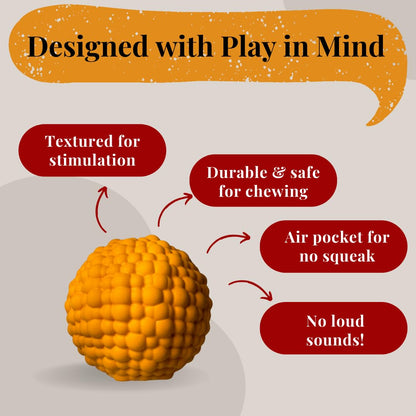 DesiPups Mithai Ladoo Ball Toy | Textured Material to Keep Dogs Engaged | Ideal for Small and Medium Dogs | Designed to Play Indoors or Outdoors | Easy to Clean Indian Desi Play Treat