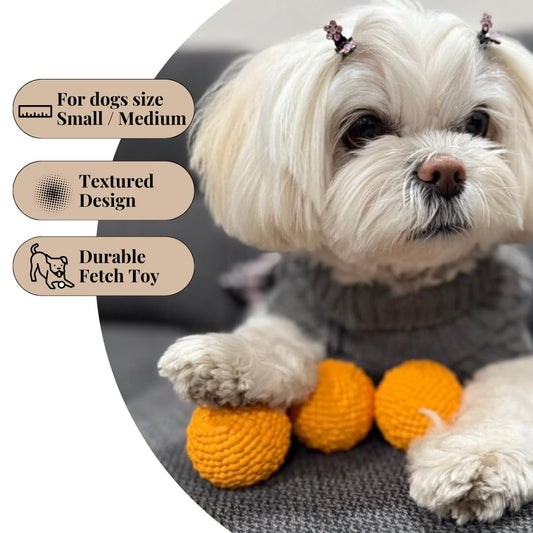 DesiPups Mithai Ladoo Ball Toy | Textured Material to Keep Dogs Engaged | Ideal for Small and Medium Dogs | Designed to Play Indoors or Outdoors | Easy to Clean Indian Desi Play Treat